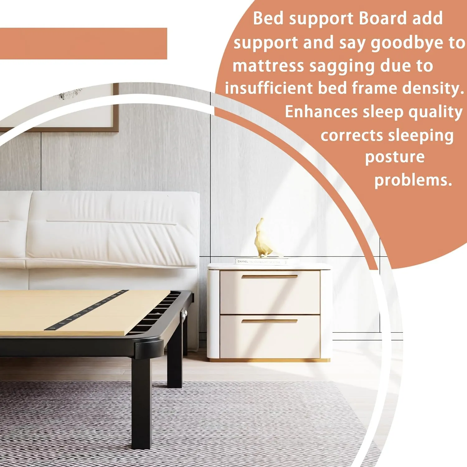 Imperius Foldable Box Spring, Bunkie Board, Bed Support Slats,Twin 38x74