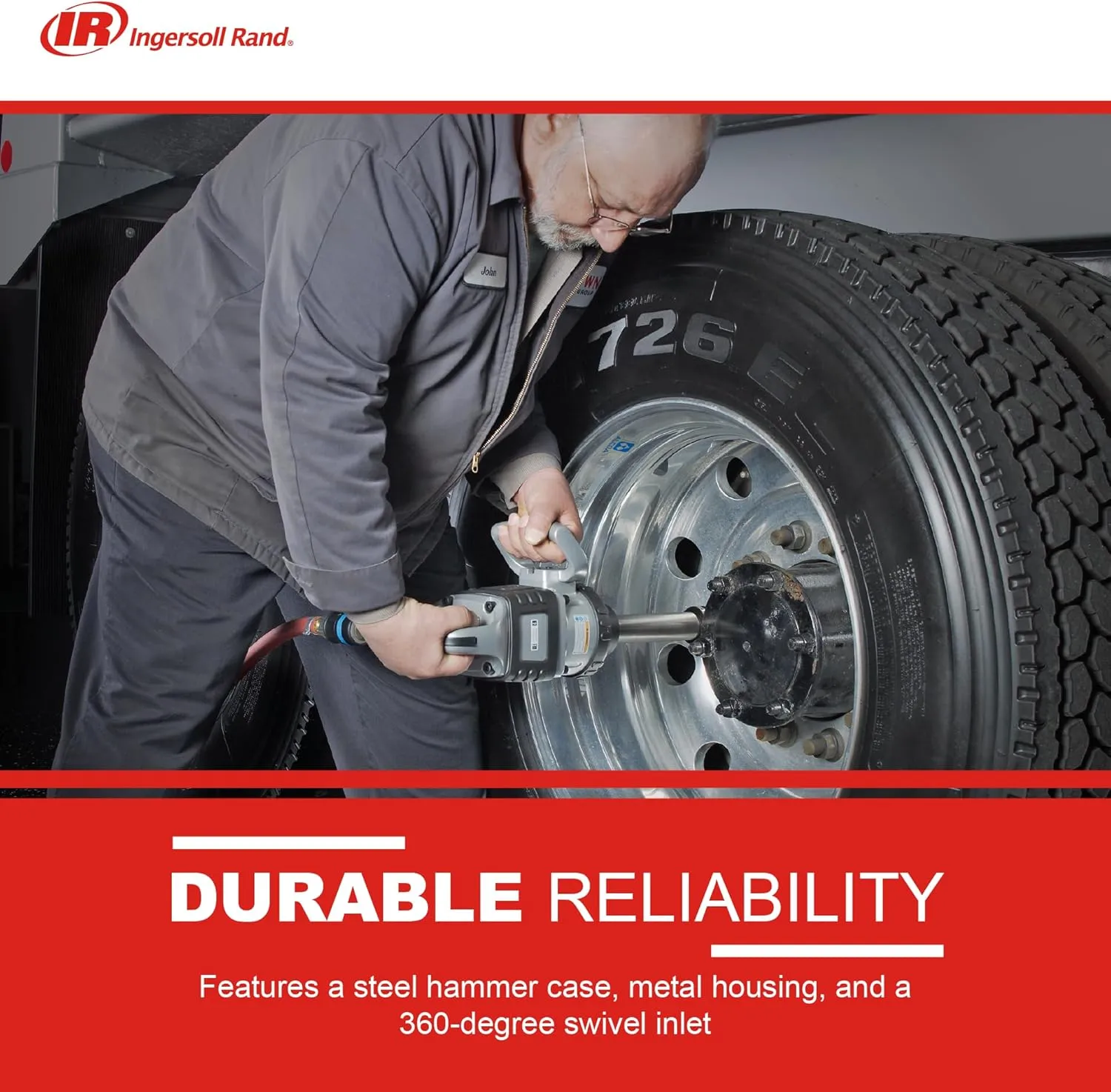 Ingersoll Rand 285B-6 1-Inch Cordless Pneumatic Impact Wrench with 6-Inch Extended Anvil and 2 Handles
