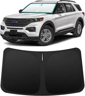 INSAUTO Foldable Windshield Sun Shade for Ford Explorer 2020-2025, Heat & UV Protection Car Sunshade with Storage Bag, Keep Interior Cool & Easy Installation