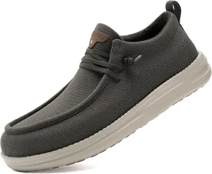 ITAZERO Men's Wide Toe Box Mesh Shoes Business Casual Wide Width Walking Shoes with Arch Support Insole for Plantar Fasciitis
