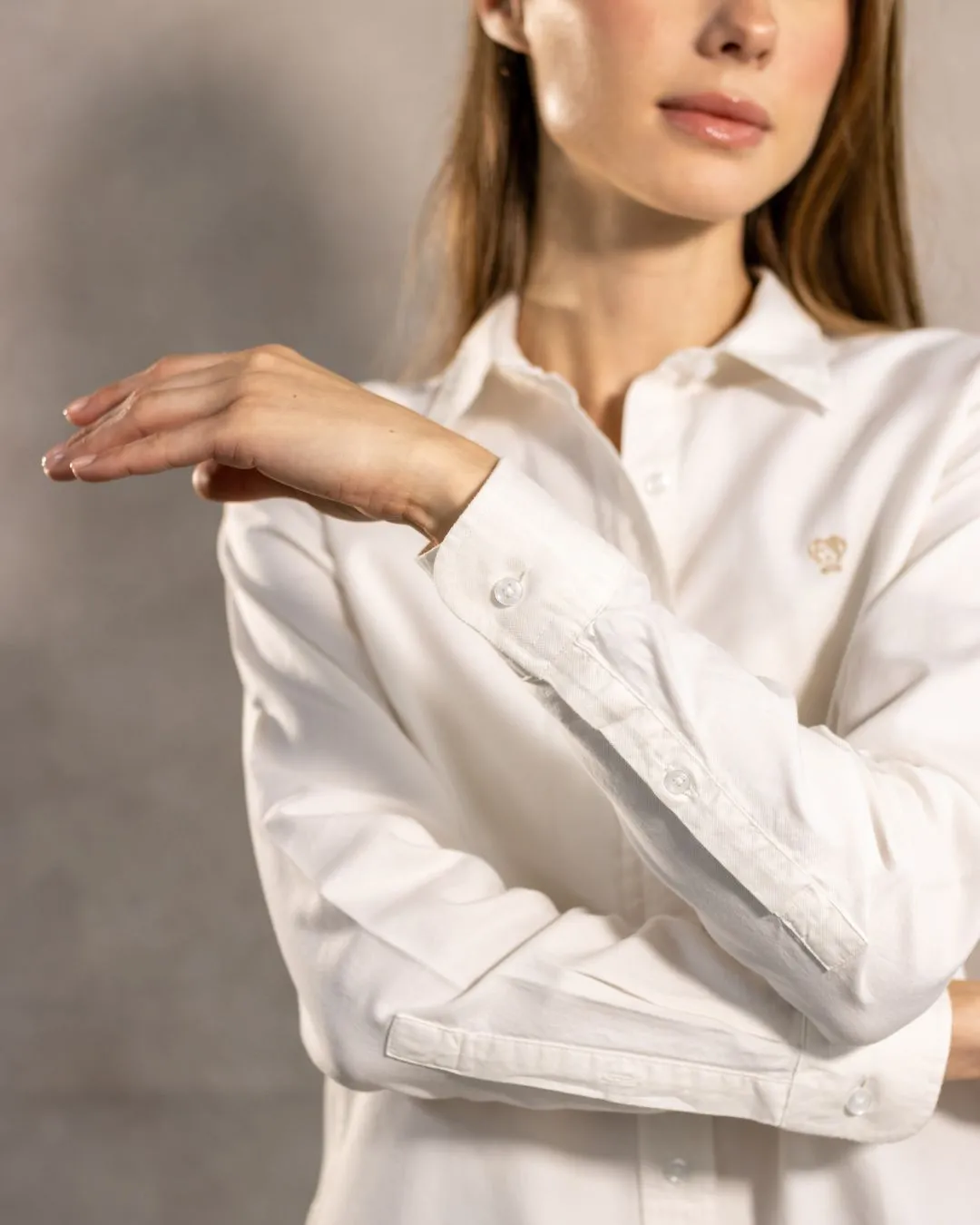 Ivory Stain-Resistant Oxford Shirt for Women