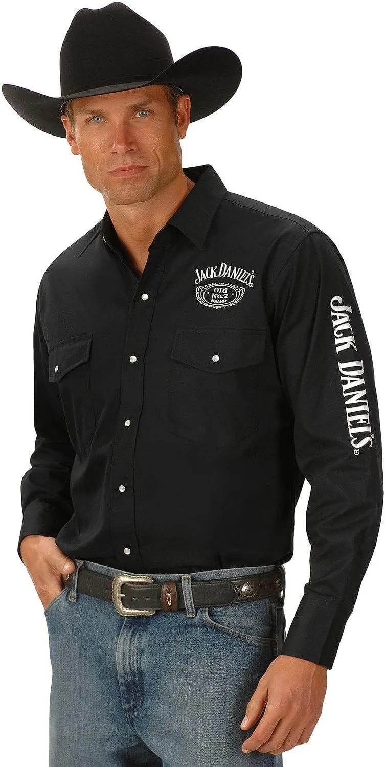 Jack Daniels Men's Daniel's Logo Rodeo Long Sleeve Western Shirt