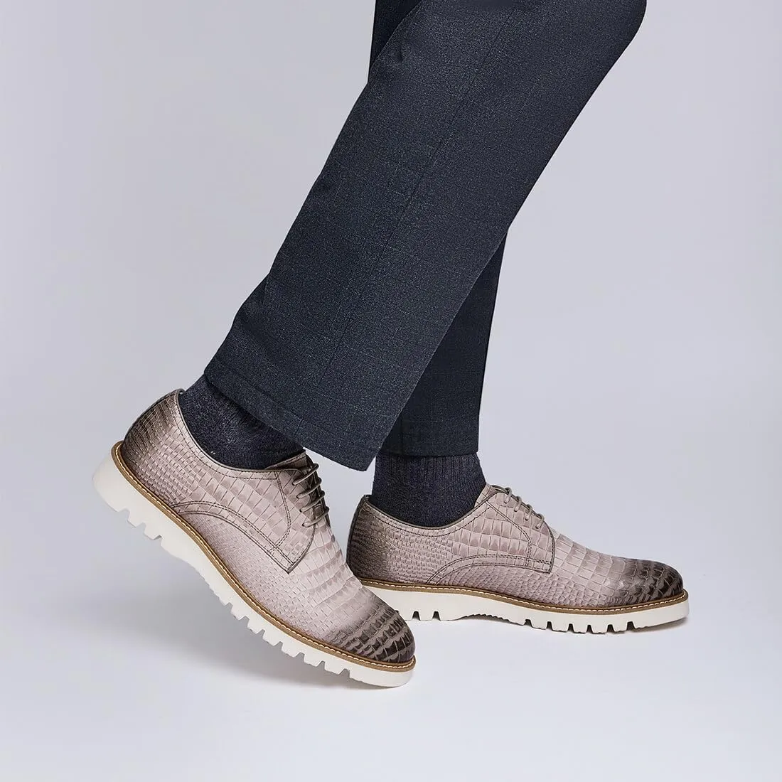 Jepsengord Men's Dress Shoes Genuine Italian Cowhide Leather Casual Oxford Derby Sneakers Comfortable Formal Shoes