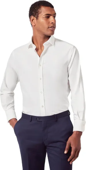 Jermyn Street Collection by Hawes and Curtis - Men’s White Oxford Dress Shirt – 100% Cotton, Classic Fit Oxford Shirt
