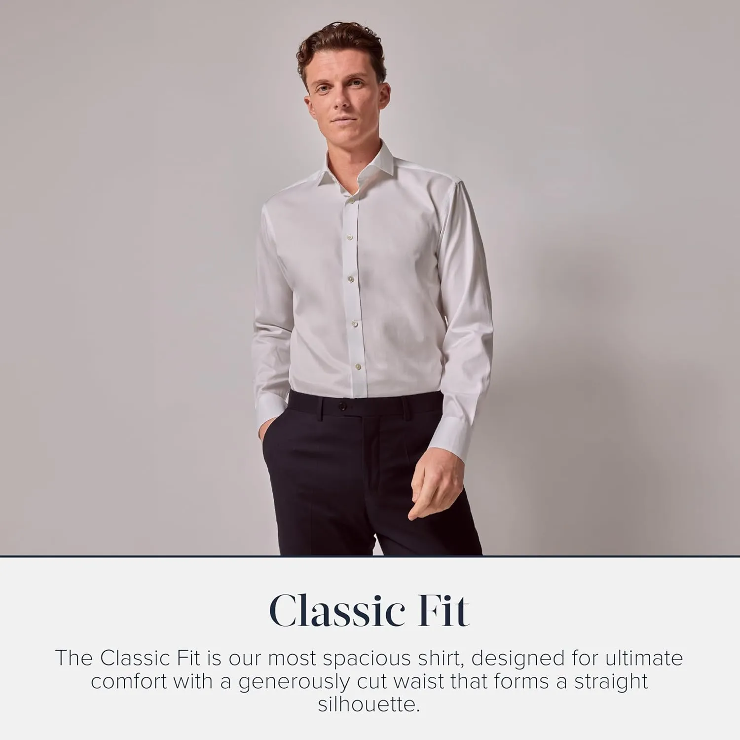 Jermyn Street Collection by Hawes and Curtis - Men’s White Oxford Dress Shirt – 100% Cotton, Classic Fit Oxford Shirt