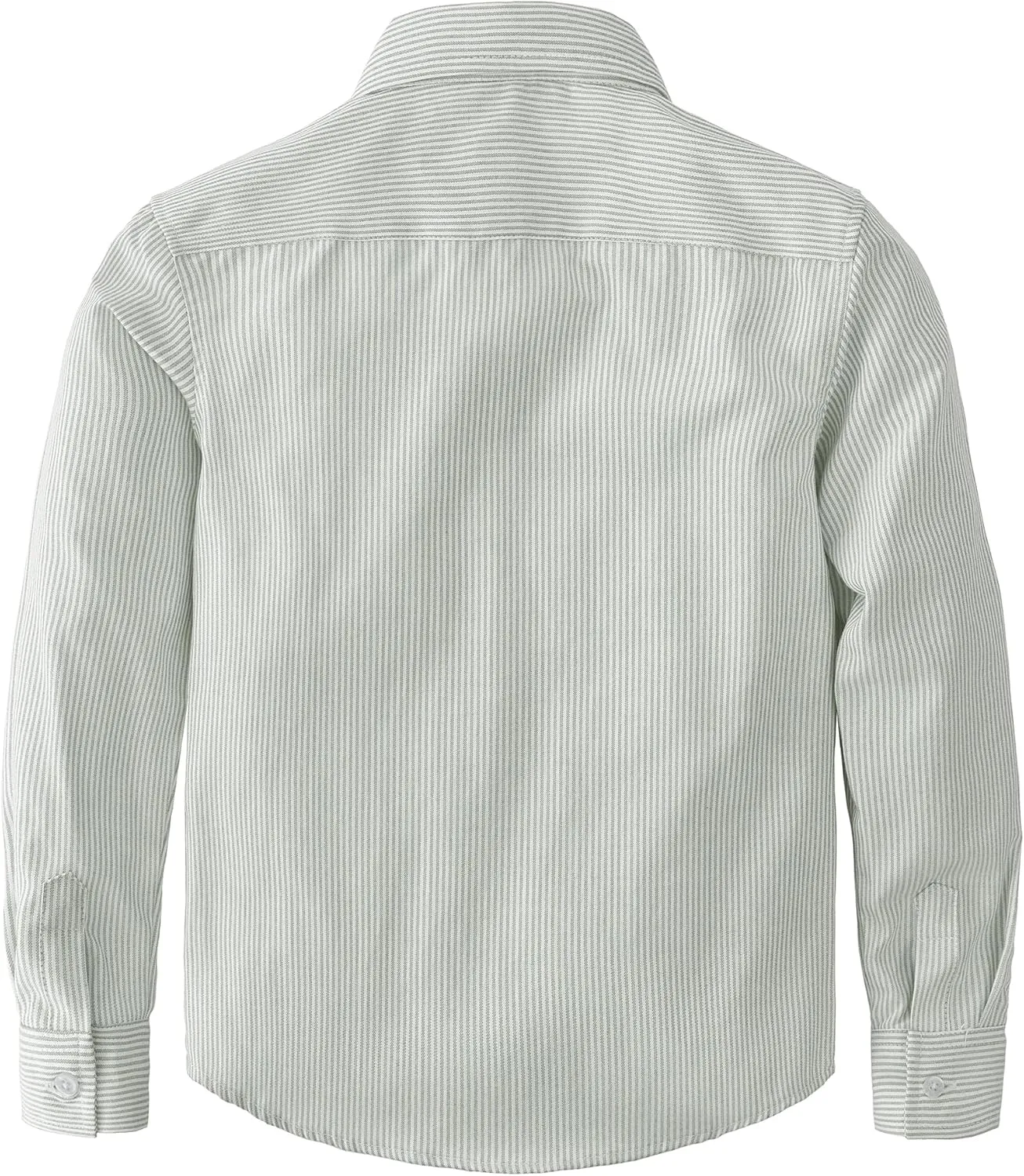 JOGAL Boys Long Sleeve Oxford Dress Shirts Casual Button Down Shirts Striped Tops for 6-14 Years