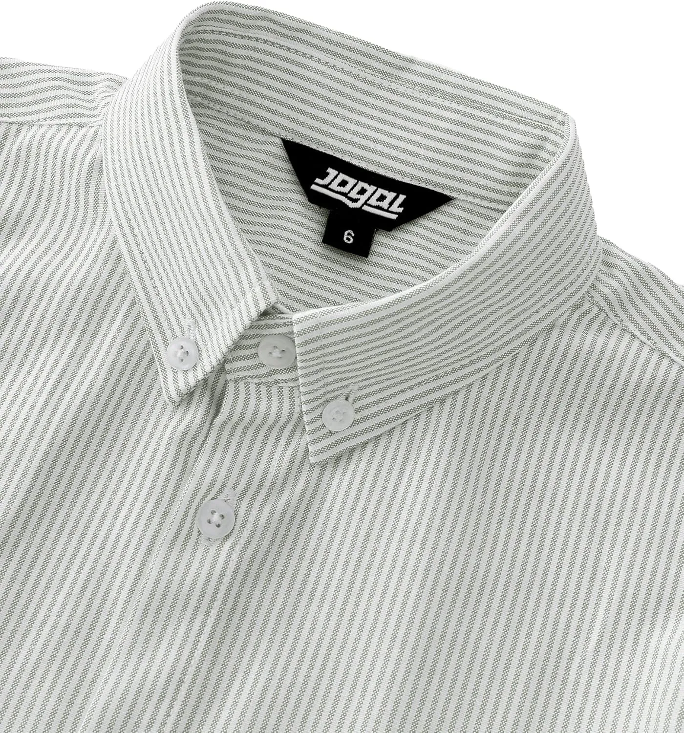 JOGAL Boys Long Sleeve Oxford Dress Shirts Casual Button Down Shirts Striped Tops for 6-14 Years