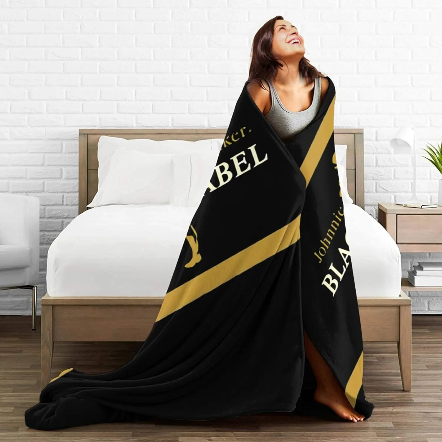 Johnnie Music and Walker Flannel Throw Blanket for Couch Bed Super Soft Air Conditioner Cozy Warm Blanket 60"x50"
