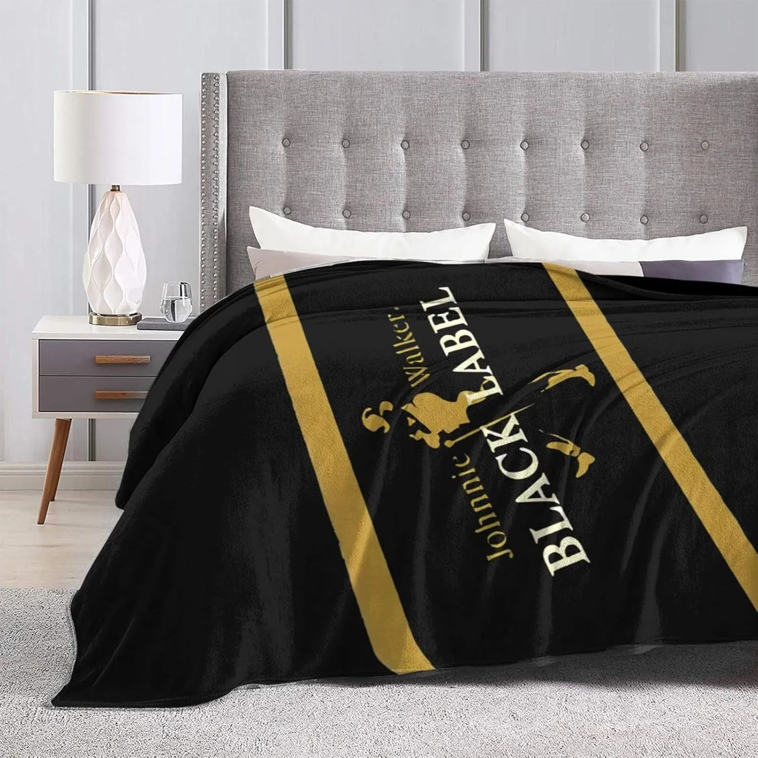 Johnnie Music and Walker Flannel Throw Blanket for Couch Bed Super Soft Air Conditioner Cozy Warm Blanket 60"x50"