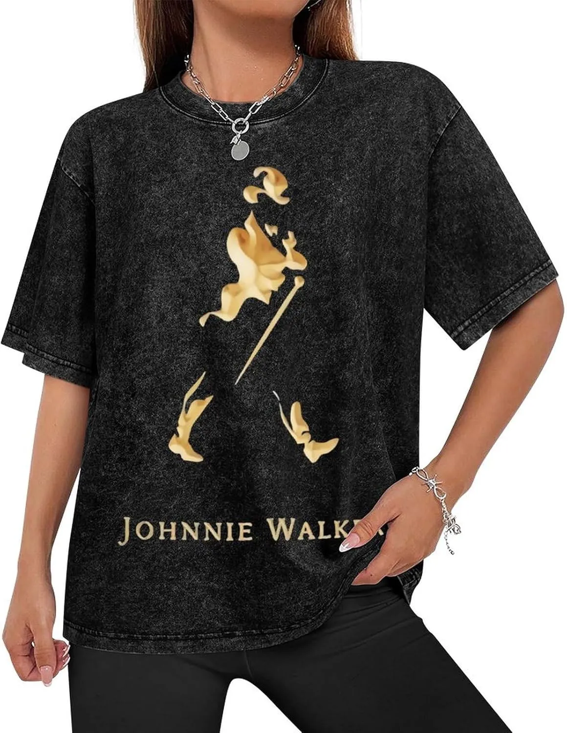 Johnnie Music and Walker Vintage Men's Tees Short Sleeve Breathable Shirts Crewneck Casual Soft T-Shirt