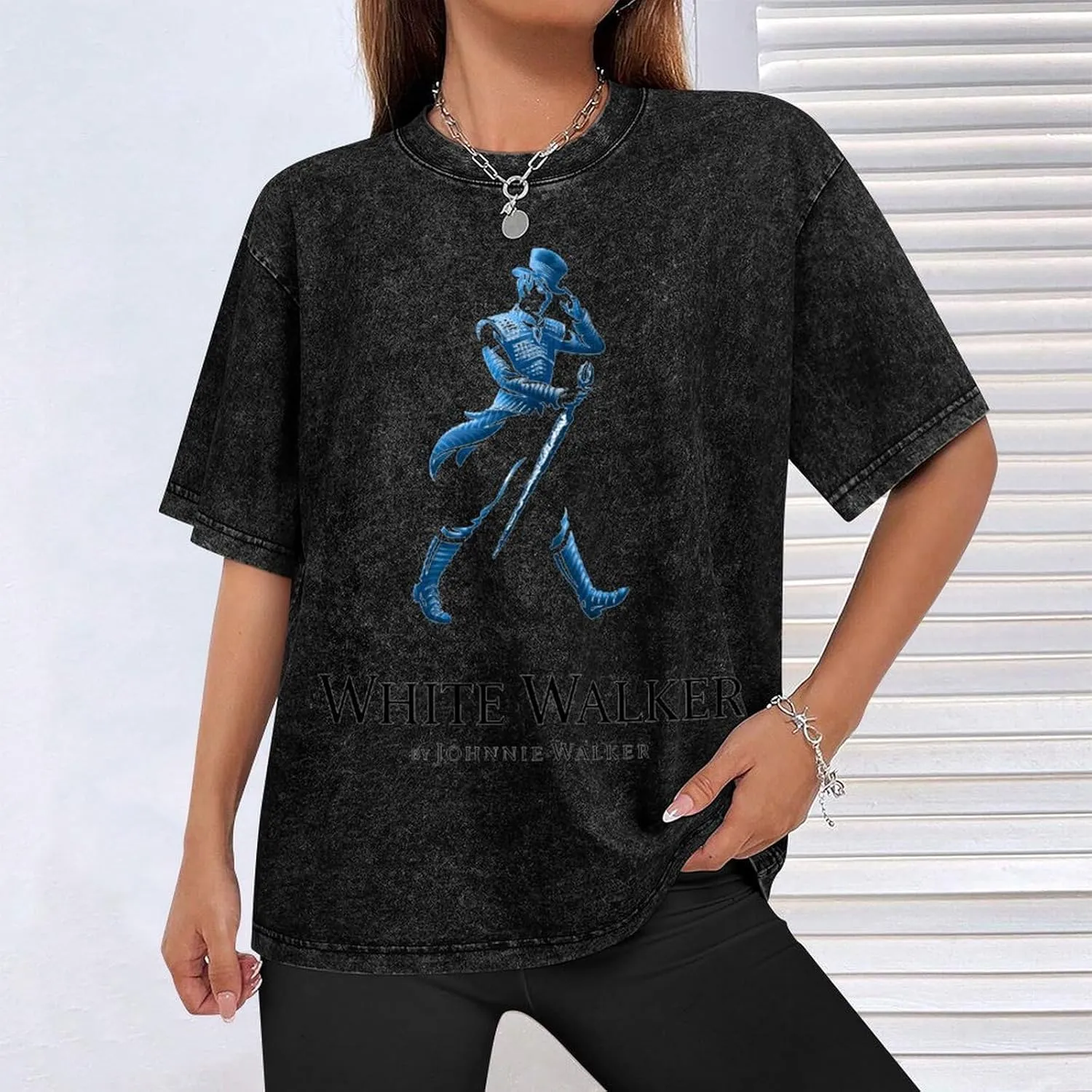 Johnnie Music and Walker Vintage Men's Tees Short Sleeve Breathable Shirts Crewneck Casual Soft T-Shirt