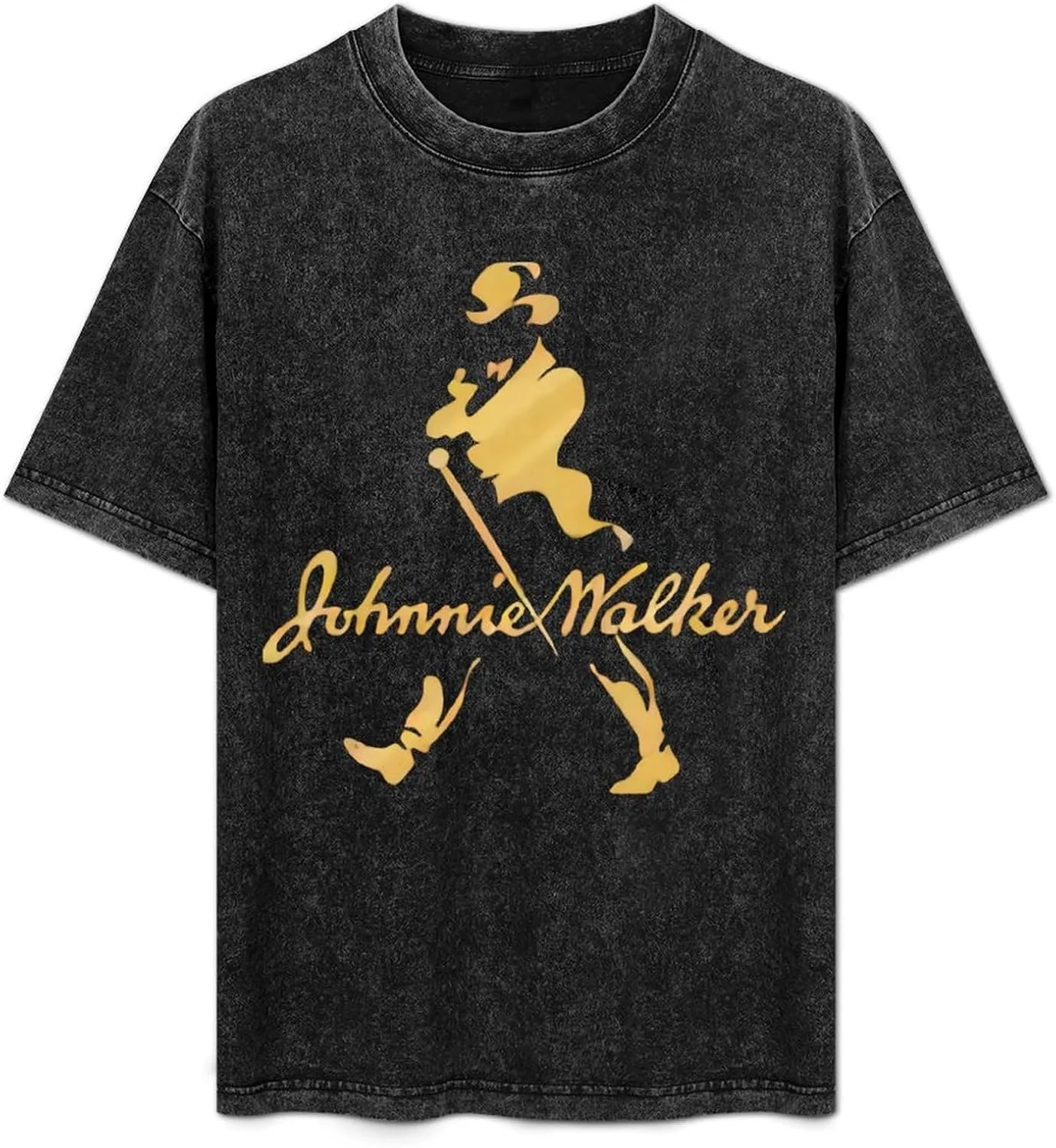 Johnnie Music and Walker Vintage Men's Tees Short Sleeve Breathable Shirts Crewneck Casual Soft T-Shirt