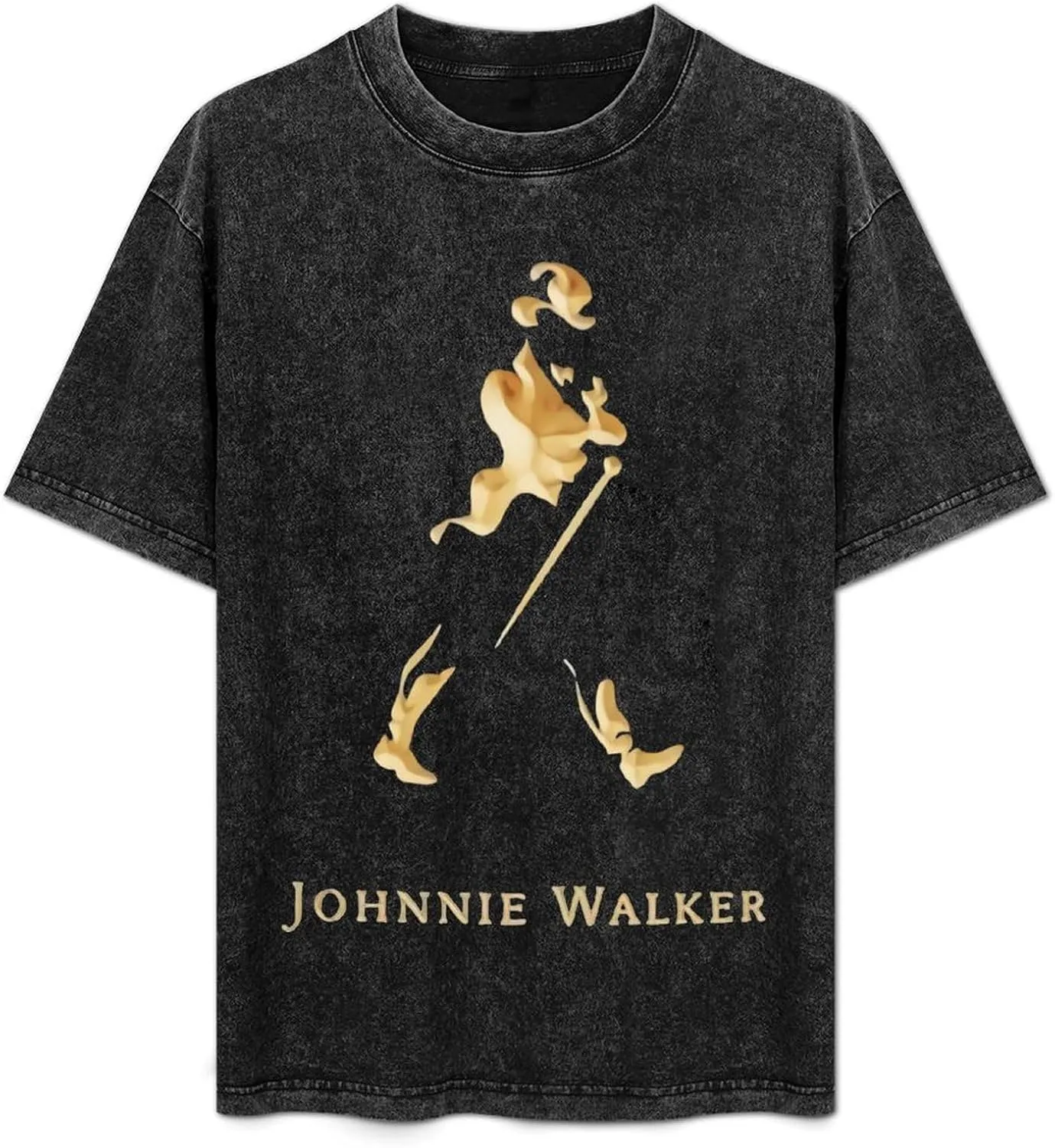 Johnnie Music and Walker Vintage Men's Tees Short Sleeve Breathable Shirts Crewneck Casual Soft T-Shirt