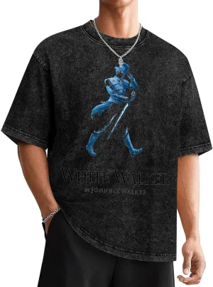 Johnnie Music and Walker Vintage Men's Tees Short Sleeve Breathable Shirts Crewneck Casual Soft T-Shirt