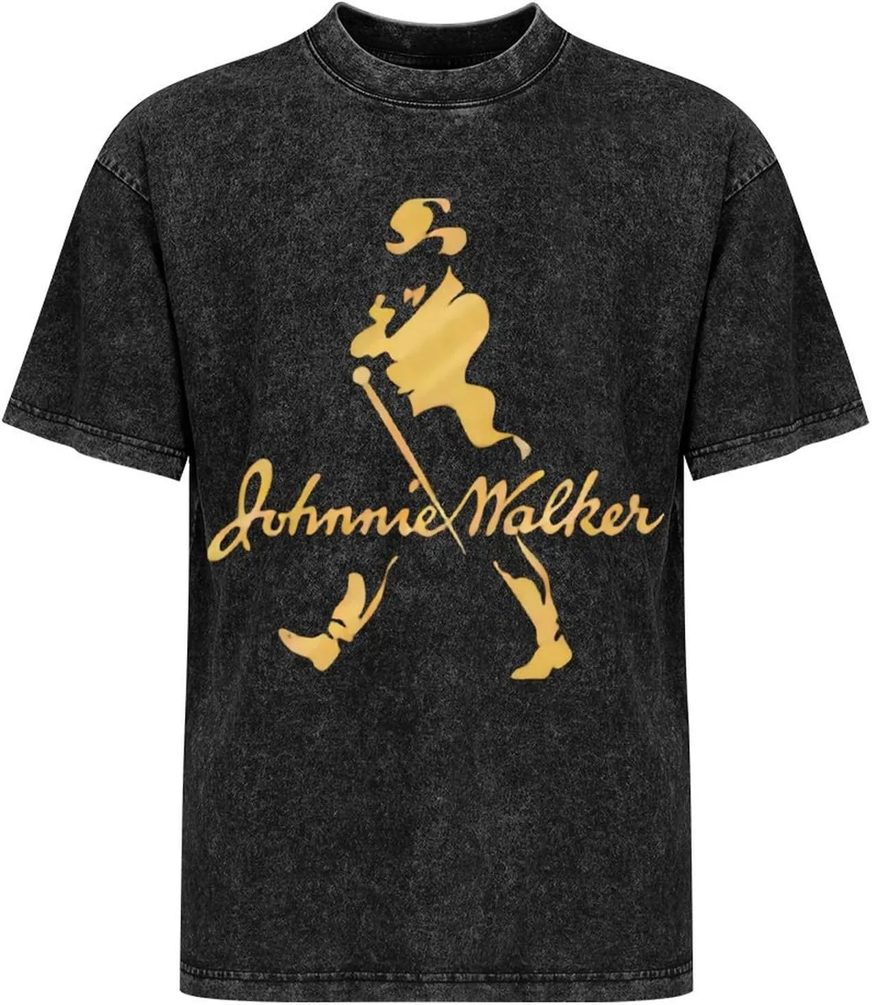Johnnie Music and Walker Vintage Men's Tees Short Sleeve Breathable Shirts Crewneck Casual Soft T-Shirt