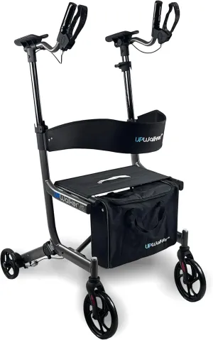 Journey UPWalker EZ Lite – The Original Upright Walker – Premium, Lightweight Adjustable Upright Rollator Walker with Seat for Adults, Seniors & The Elderly