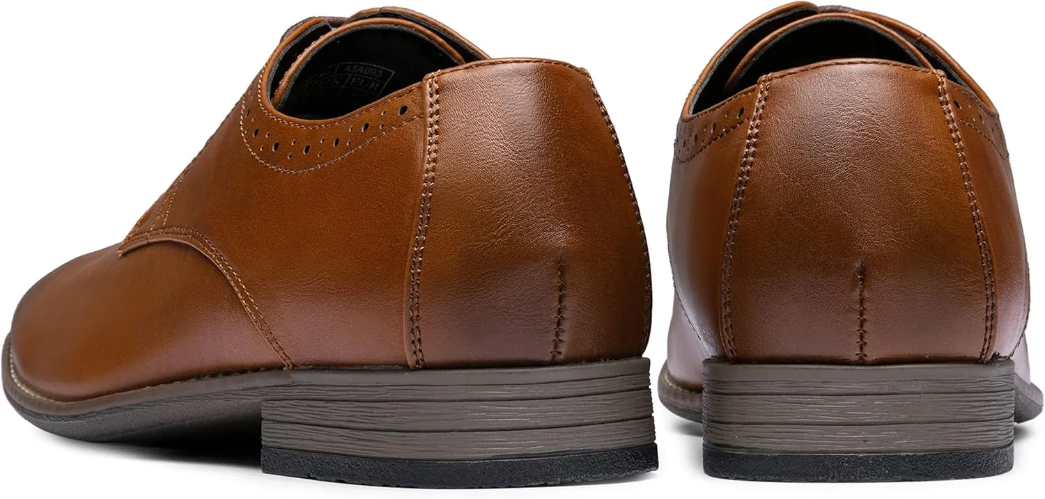 Jousen Men's Oxford Plain Toe Dress Shoes Classic Formal Derby Shoes