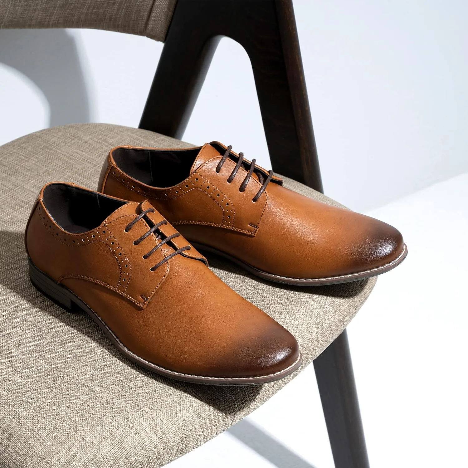 Jousen Men's Oxford Plain Toe Dress Shoes Classic Formal Derby Shoes