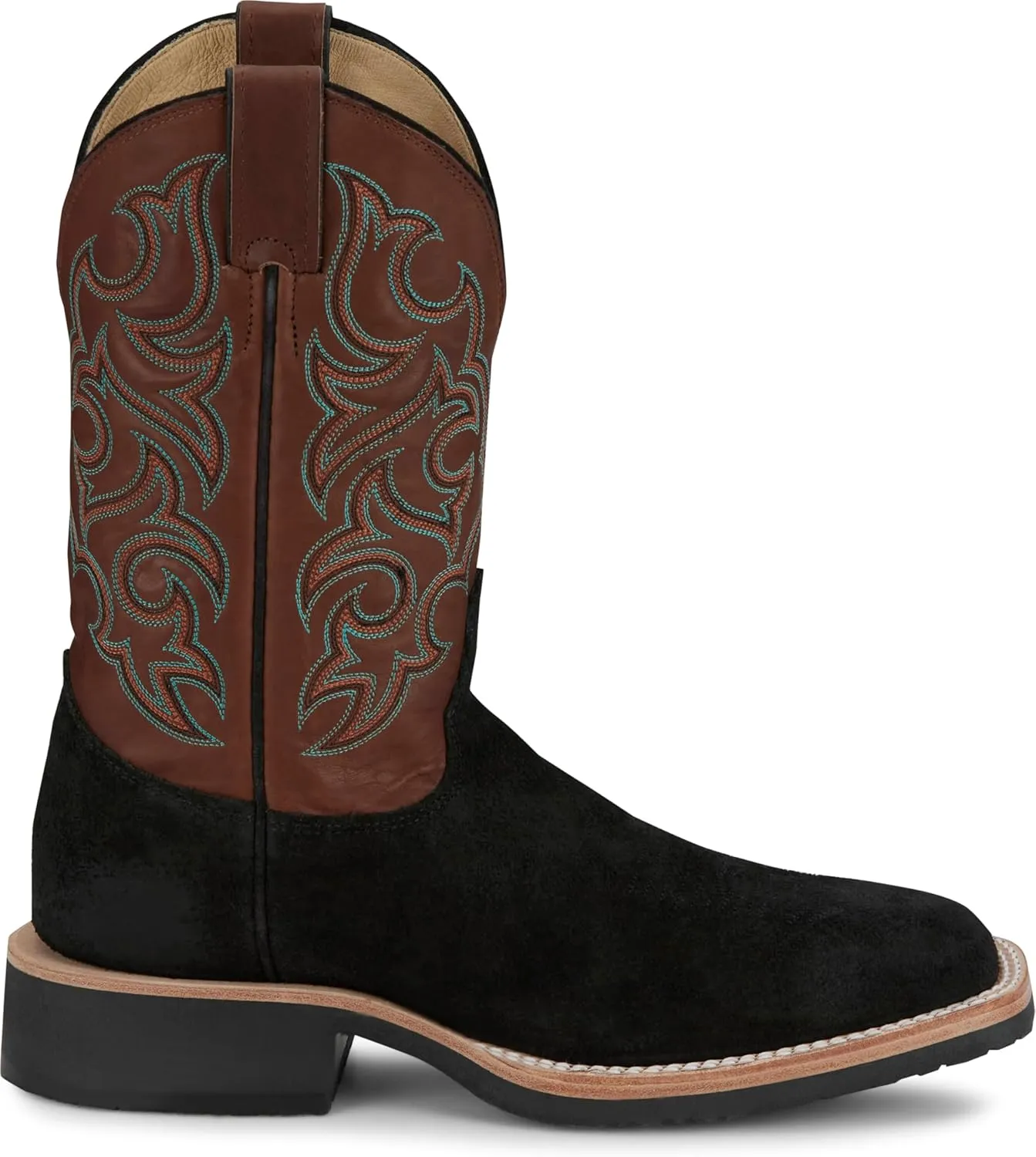 Justin Men’s Alamo 11" Roughout Western Boot - Premium Leather, Classic Cowboy Style, Durable Comfort for Ranch & Rodeo
