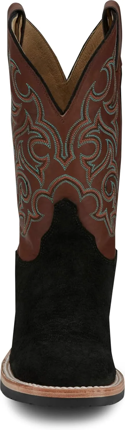 Justin Men’s Alamo 11" Roughout Western Boot - Premium Leather, Classic Cowboy Style, Durable Comfort for Ranch & Rodeo