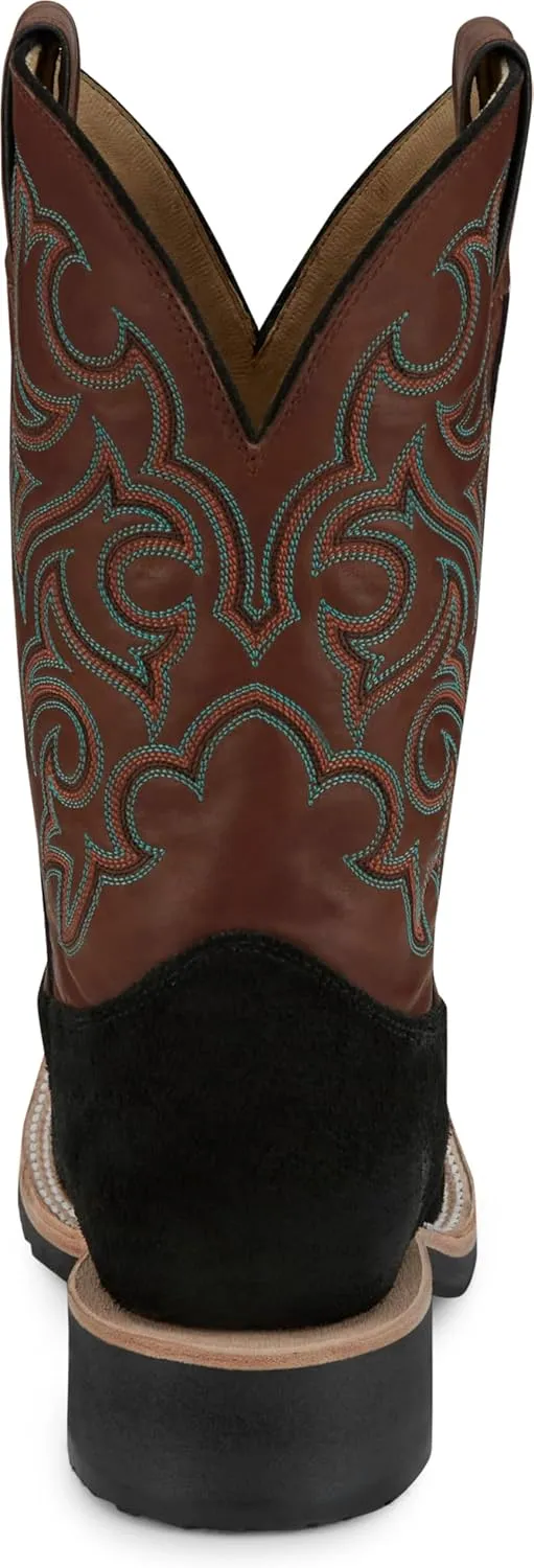 Justin Men’s Alamo 11" Roughout Western Boot - Premium Leather, Classic Cowboy Style, Durable Comfort for Ranch & Rodeo