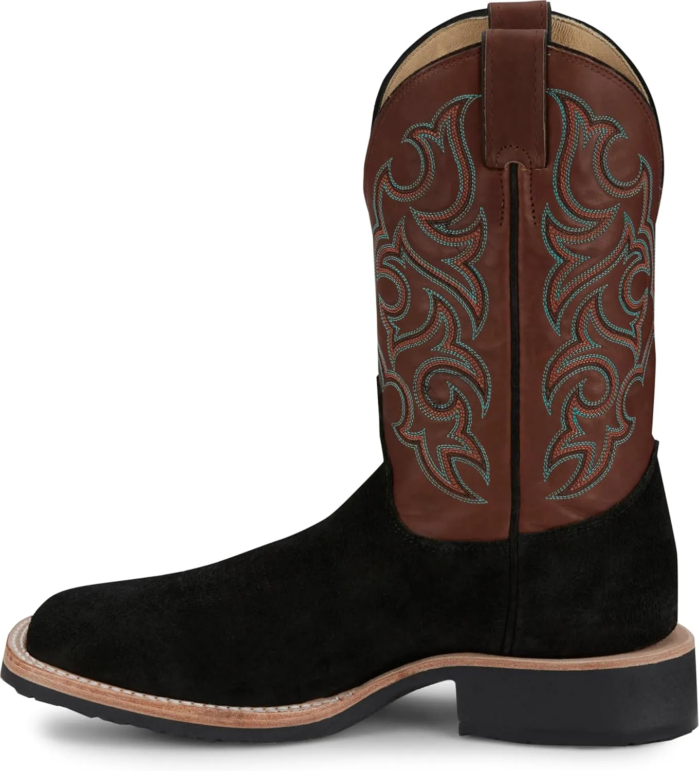 Justin Men’s Alamo 11" Roughout Western Boot - Premium Leather, Classic Cowboy Style, Durable Comfort for Ranch & Rodeo