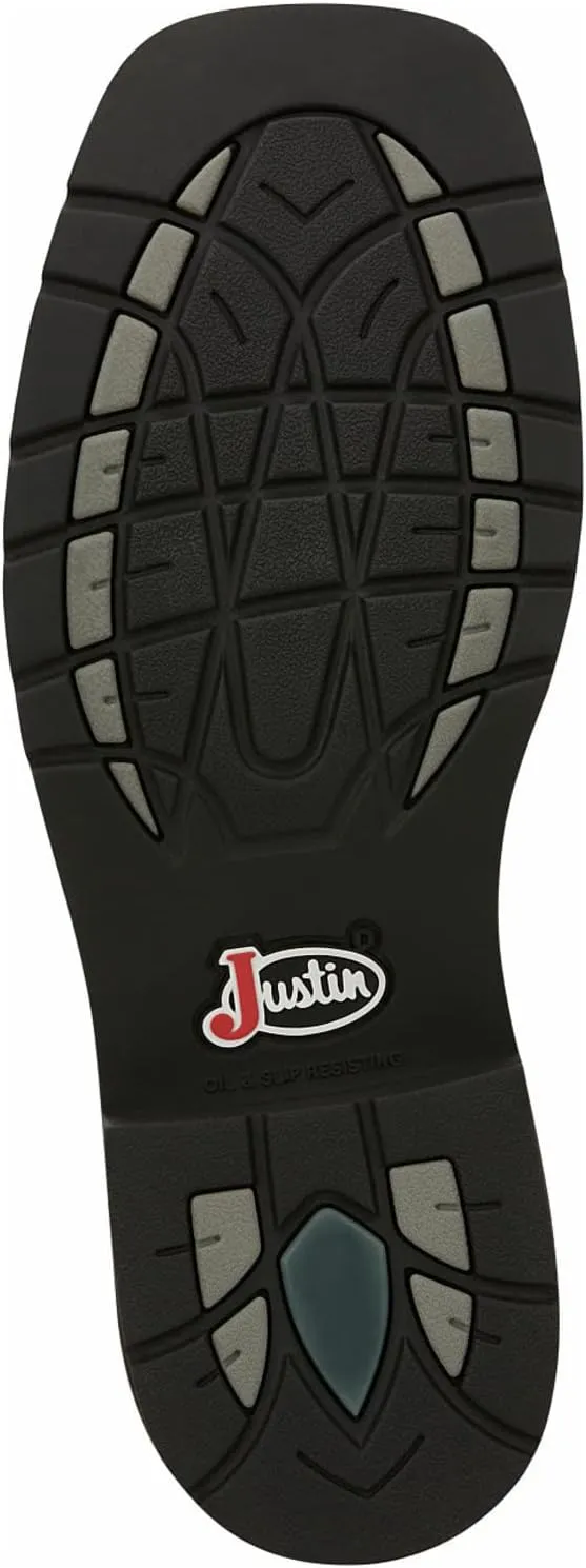 Justin Original Work Boots Men's Driller Pull-On Square Toe Work Boot