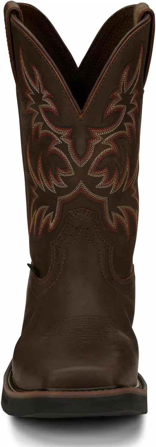 Justin Original Work Boots Men's Driller Pull-On Square Toe Work Boot