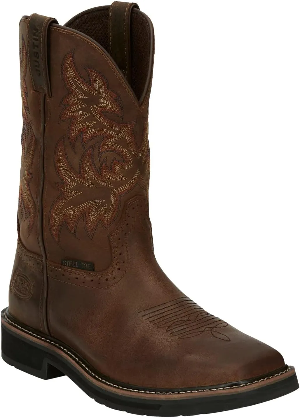 Justin Original Work Boots Men's Driller Pull-On Square Toe Work Boot