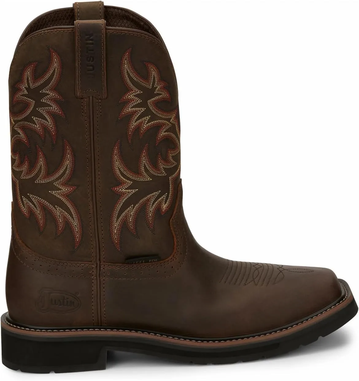 Justin Original Work Boots Men's Driller Pull-On Square Toe Work Boot