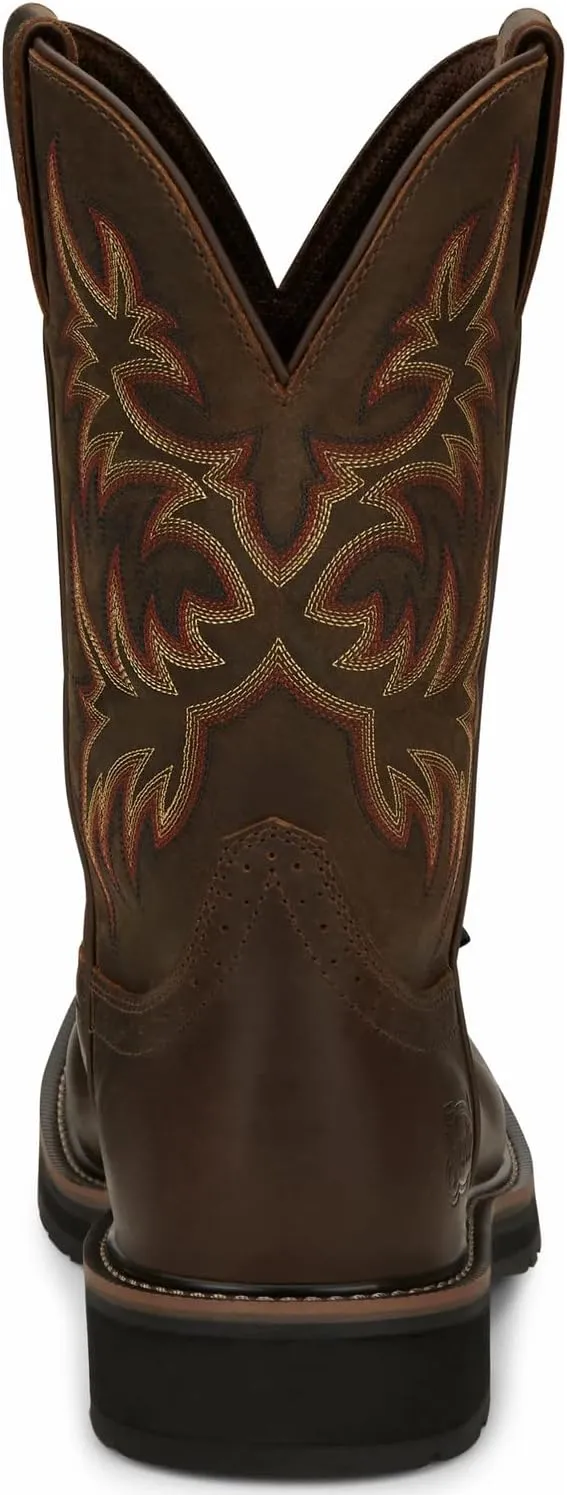 Justin Original Work Boots Men's Driller Pull-On Square Toe Work Boot