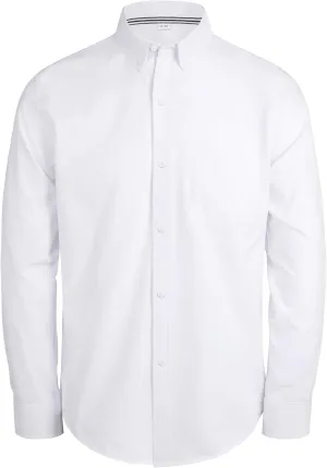 J.VER Boy's Long Sleeve Oxford Dress Shirts Solid Casual Button Down Collar Shirt Kids Formal Uniform Tops