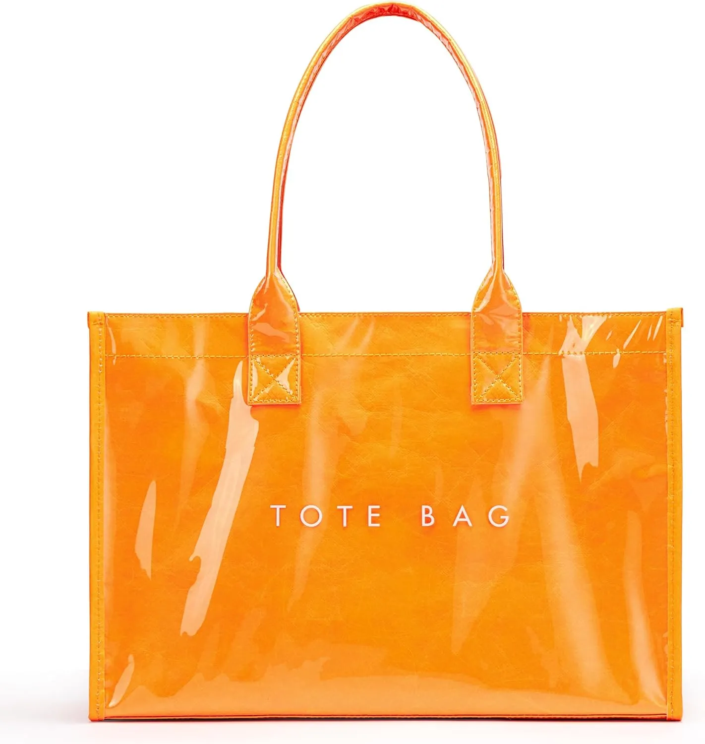 KALIDI PVC Tote Bag Women’s Kraft Paper Work Handbags Purses with Top Handle