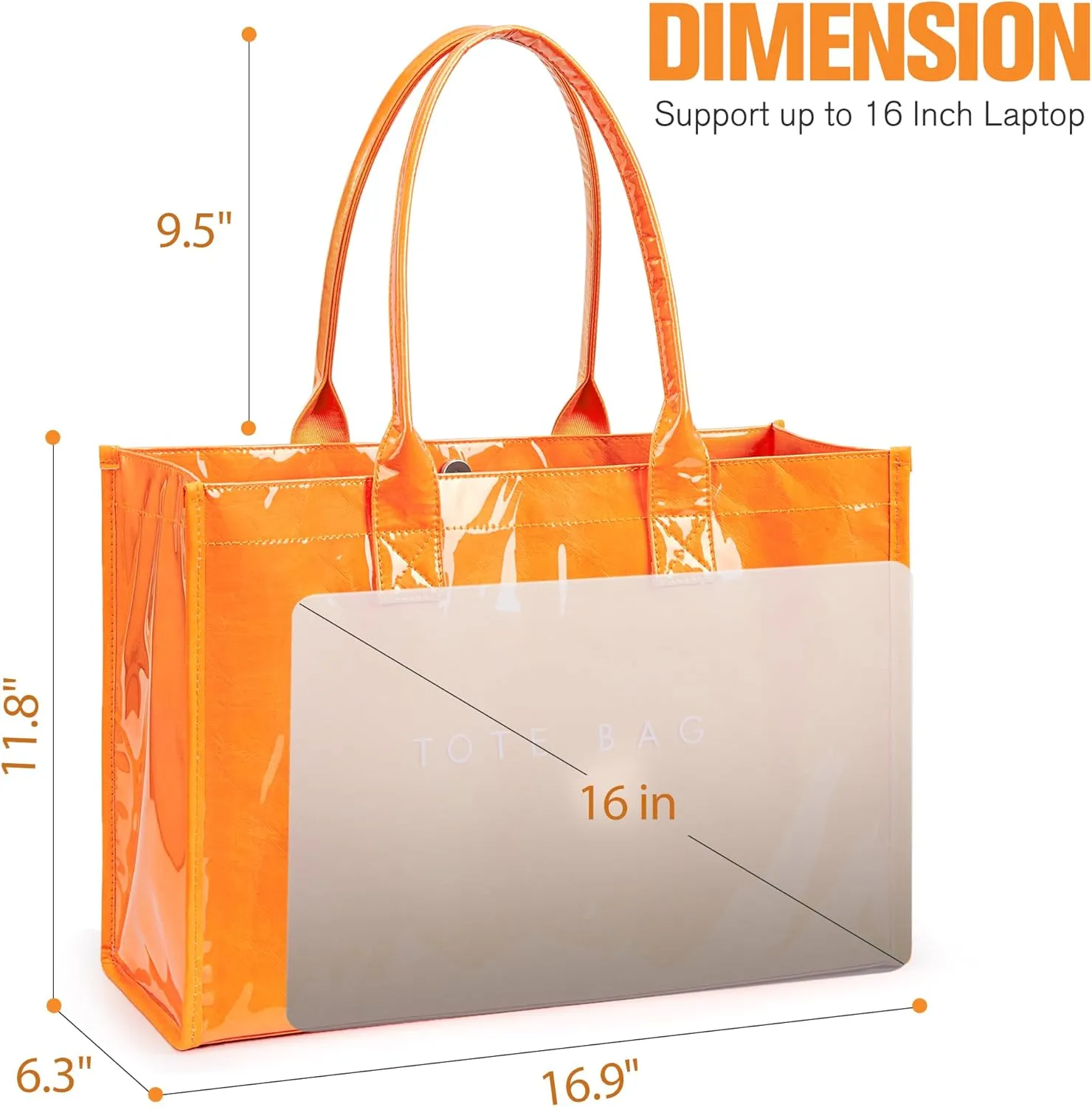 KALIDI PVC Tote Bag Women’s Kraft Paper Work Handbags Purses with Top Handle