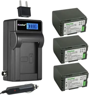 Kastar 3-Pack CGR-D28 Battery and LCD AC Charger Compatible with Panasonic CGA-D28S, CGA-D28SE/1B, CGA-D320, CGA-D320A/1B, CGA-D320E/1B, CGR-D28, CGR-D28A/1B, CGR-D28R, CGR-D28S, CGR-D28SE/1B Battery