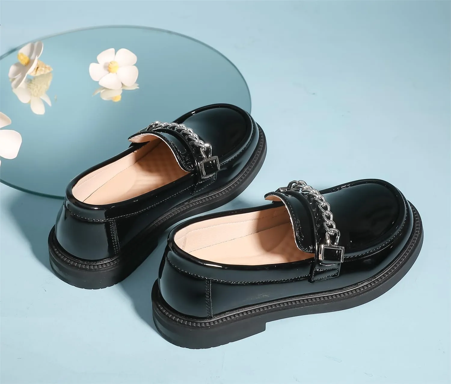 kkdom Girl's Classic School Uniform Shoes British Style Oxford Shoes
