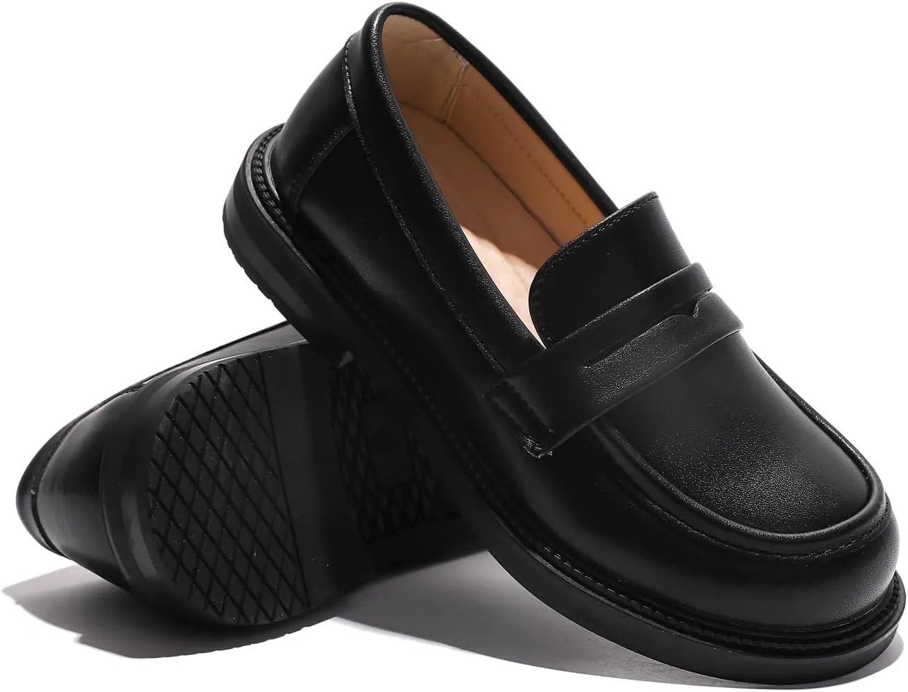 kkdom Girl's Classic School Uniform Shoes British Style Oxford Shoes