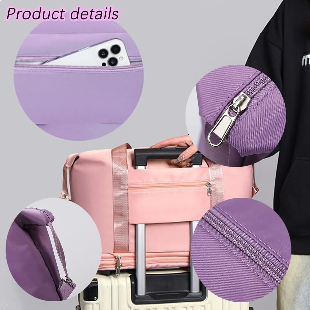 Klarson Expandable Bag with Wheels,Lightweight Durable Foldable Rolling Duffle Bag,Large Weekend Bag Suitcase