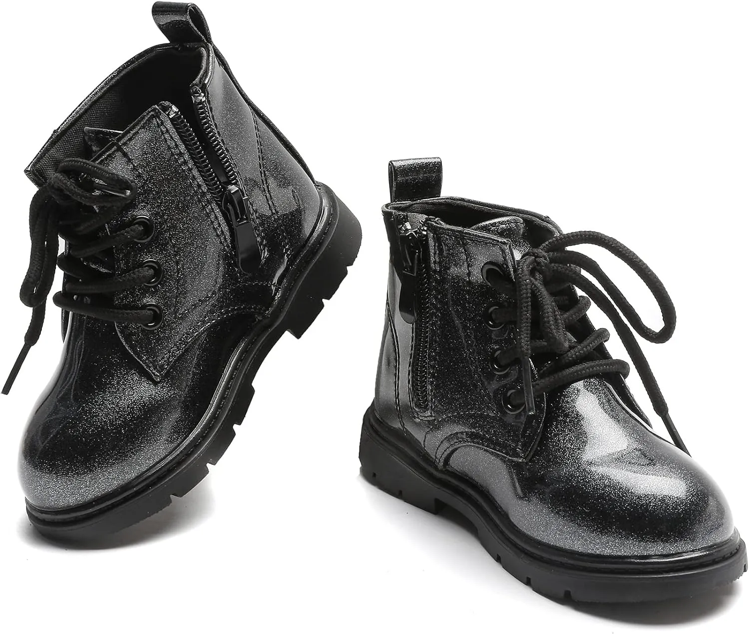 Komfyea Toddler Boots Boy's Girl's Cute Ankle Side Zipper Combat Boots