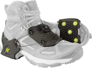 Korkers Ice Commuter Ice Cleats - Minimal and Lightweight - 11 Replaceable Steel Spikes - Black/Green