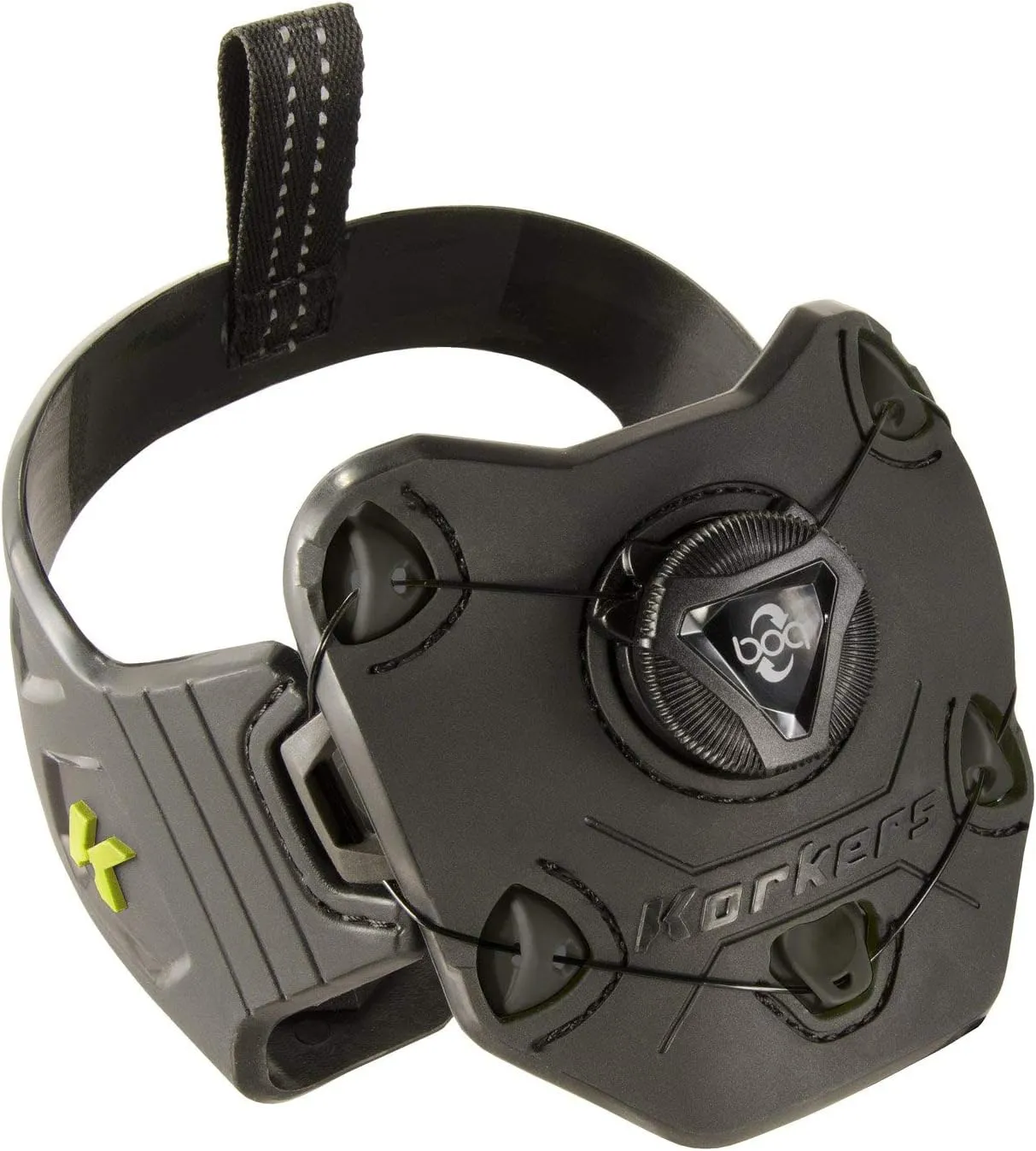Korkers Ice Commuter Ice Cleats - Minimal and Lightweight - 11 Replaceable Steel Spikes - Black/Green
