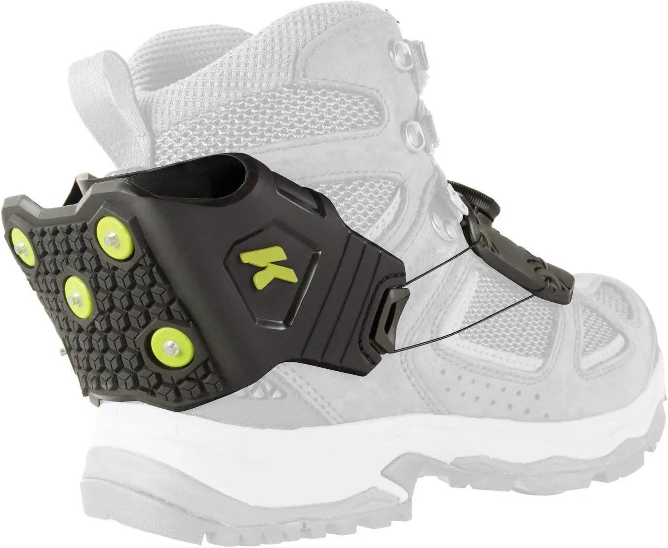 Korkers Ice Commuter Ice Cleats - Minimal and Lightweight - 11 Replaceable Steel Spikes - Black/Green