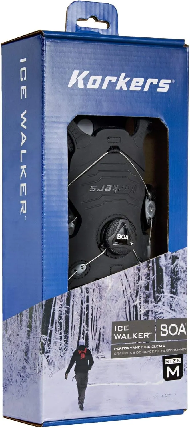 Korkers Ice Walker Ice Cleats - Lightweight and Durable - 22 Replaceable Steel Spikes
