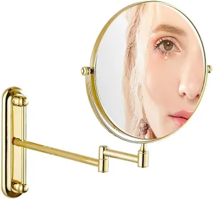 LADYG Wall Mounted Makeup Mirror, Magnifying Wall Bathroom Mirror with 3/5/7/10X Magnification, 360 Degree Swivel Rotation with Distortion Free View, for Girls (Color : 6in, Size : 3X)