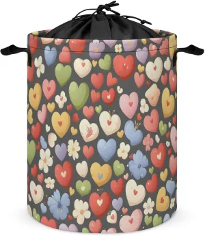 Laundry Hampers, Large Drawstring Laundry Bag, Removable Laundry Bags, Collapsible Storage Bin with Handles for Home Organization, Kids Room, Nursery Art