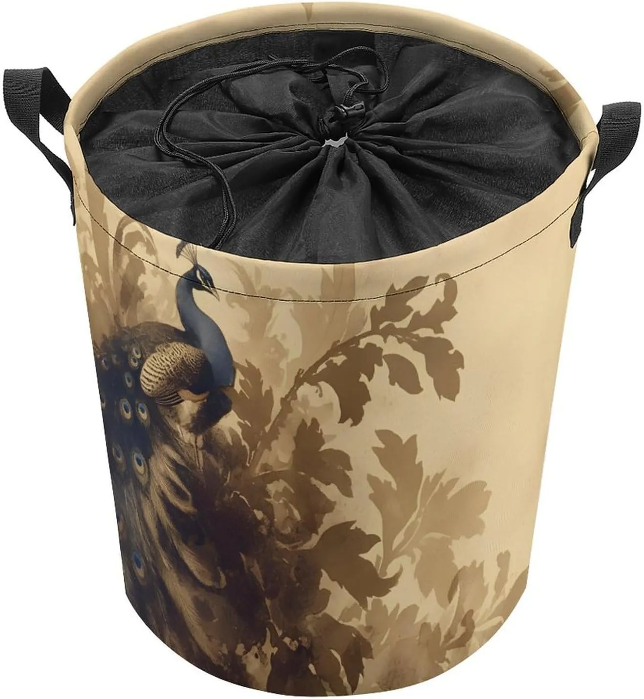 Laundry Hampers, Large Drawstring Laundry Bag, Removable Laundry Bags, Collapsible Storage Bin with Handles for Home Organization, Kids Room, Nursery Bird