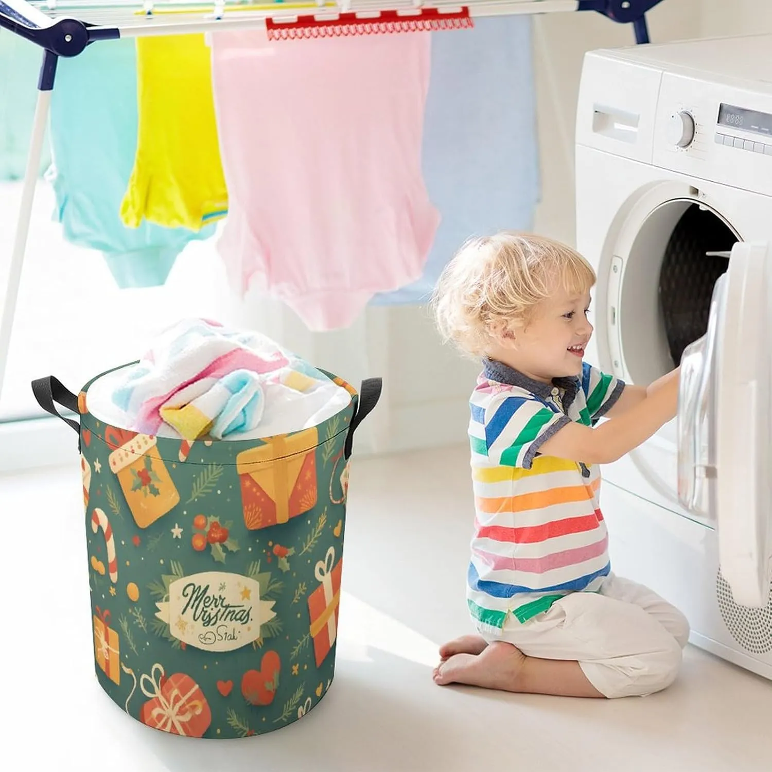 Laundry Hampers, Large Drawstring Laundry Bag, Removable Laundry Bags, Collapsible Storage Bin with Handles for Home Organization, Kids Room, Nursery Event