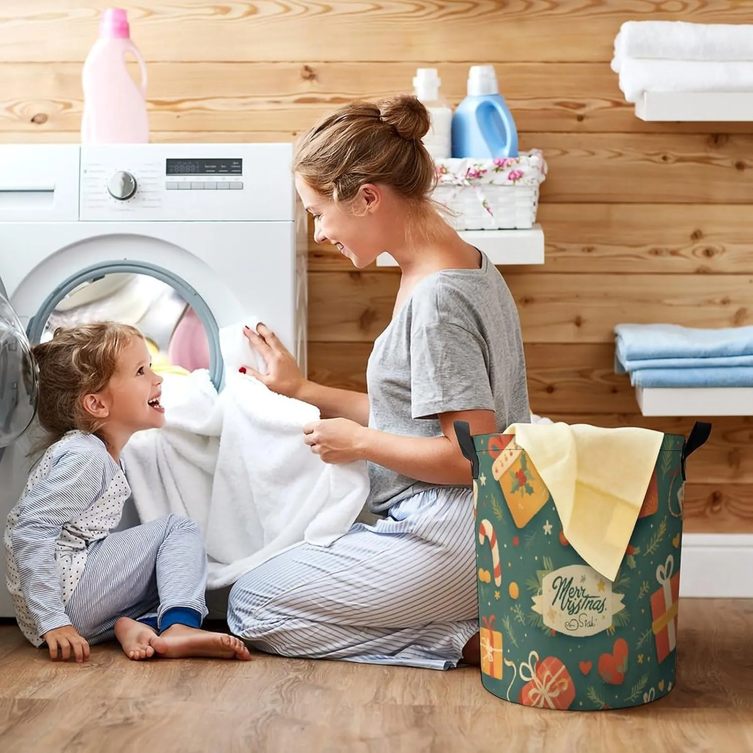 Laundry Hampers, Large Drawstring Laundry Bag, Removable Laundry Bags, Collapsible Storage Bin with Handles for Home Organization, Kids Room, Nursery Event