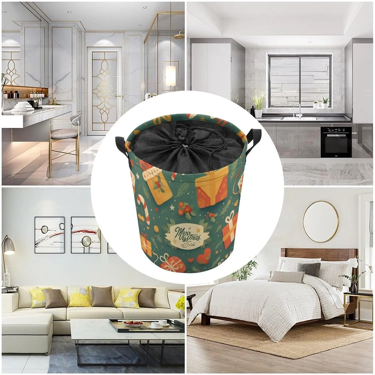 Laundry Hampers, Large Drawstring Laundry Bag, Removable Laundry Bags, Collapsible Storage Bin with Handles for Home Organization, Kids Room, Nursery Event