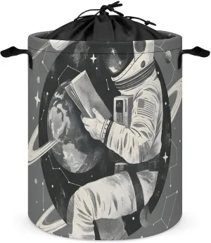 Laundry Hampers, Large Drawstring Laundry Bag, Removable Laundry Bags, Collapsible Storage Bin with Handles for Home Organization, Kids Room, Nursery Font